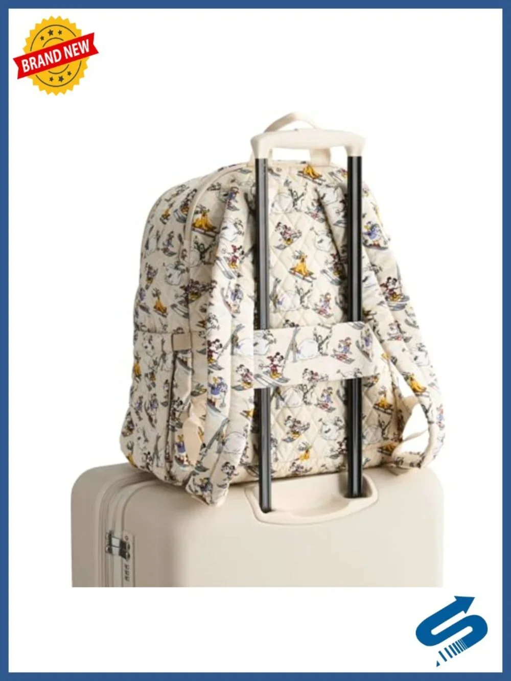 Quilted Cotton Laptop Backpack with Trolley Sleeve for Work & Travel